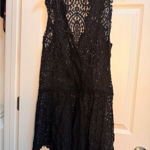 Free People Black Lace Mini Dress